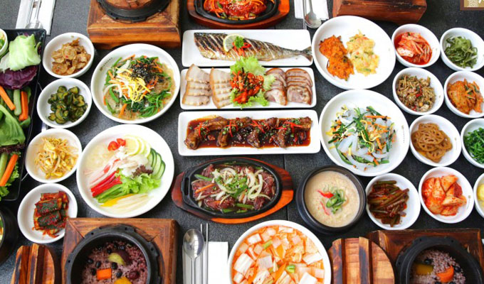 A Spread of Asian Dishes