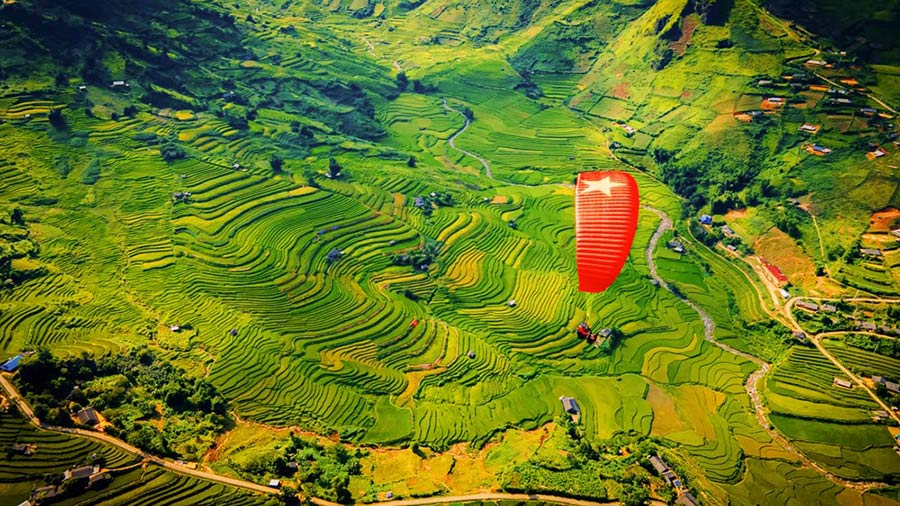 Mu Cang Chai Paragliding Experience - Flying over Scenic “golden season”  2024