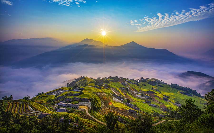 Hoang Su Phi terraced rice fields - A brocade painting in the middle of ...