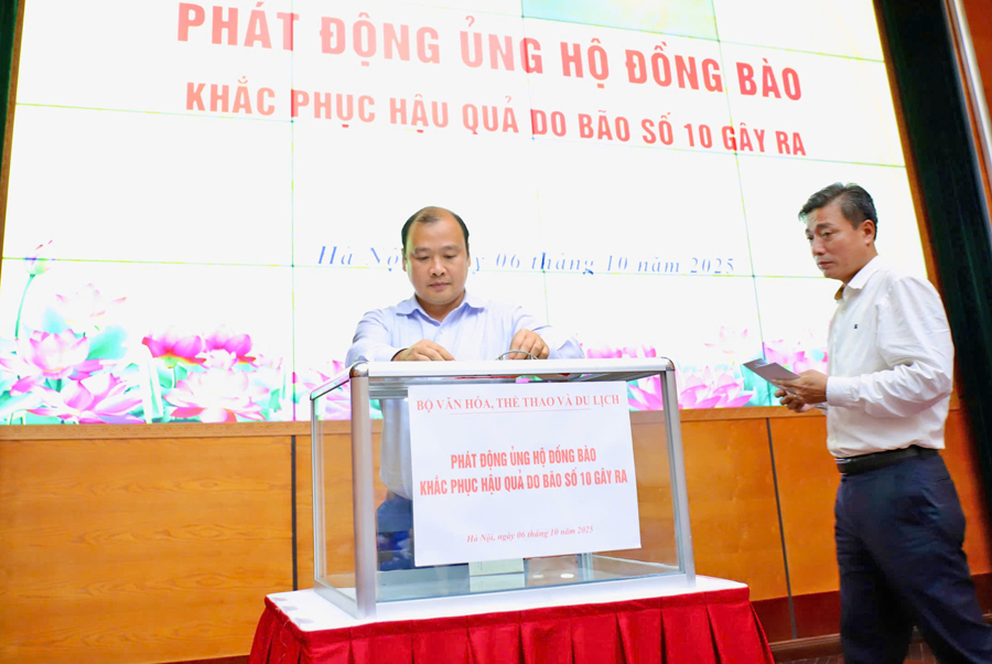Bộ Văn hóa, Thể thao và Du lịch phát động quyên góp ủng hộ đồng bào và địa phương bị thiệt hại do cơn bão số 10