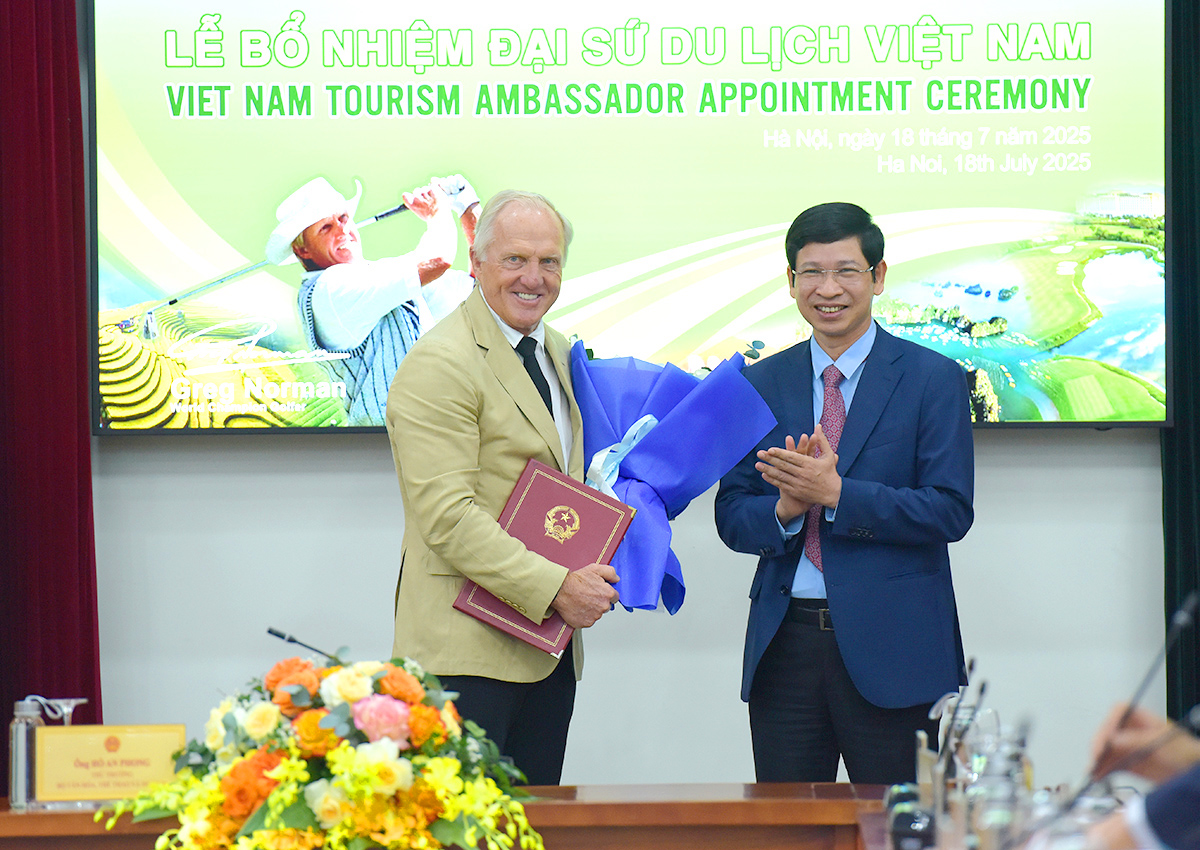 Huyền thoại Golf thế giới Greg Norman được bổ nhiệm Đại sứ Du lịch Việt Nam nhiệm kỳ 2025 - 2030