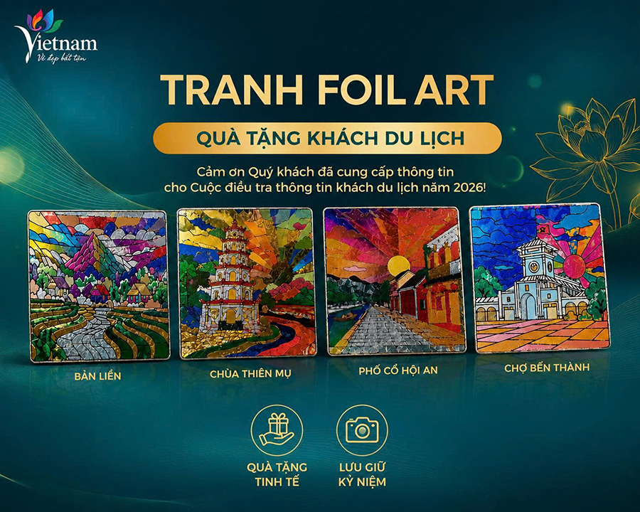 Tranh gỗ Foil Art: Món quà lưu giữ trải nghiệm du lịch Việt Nam