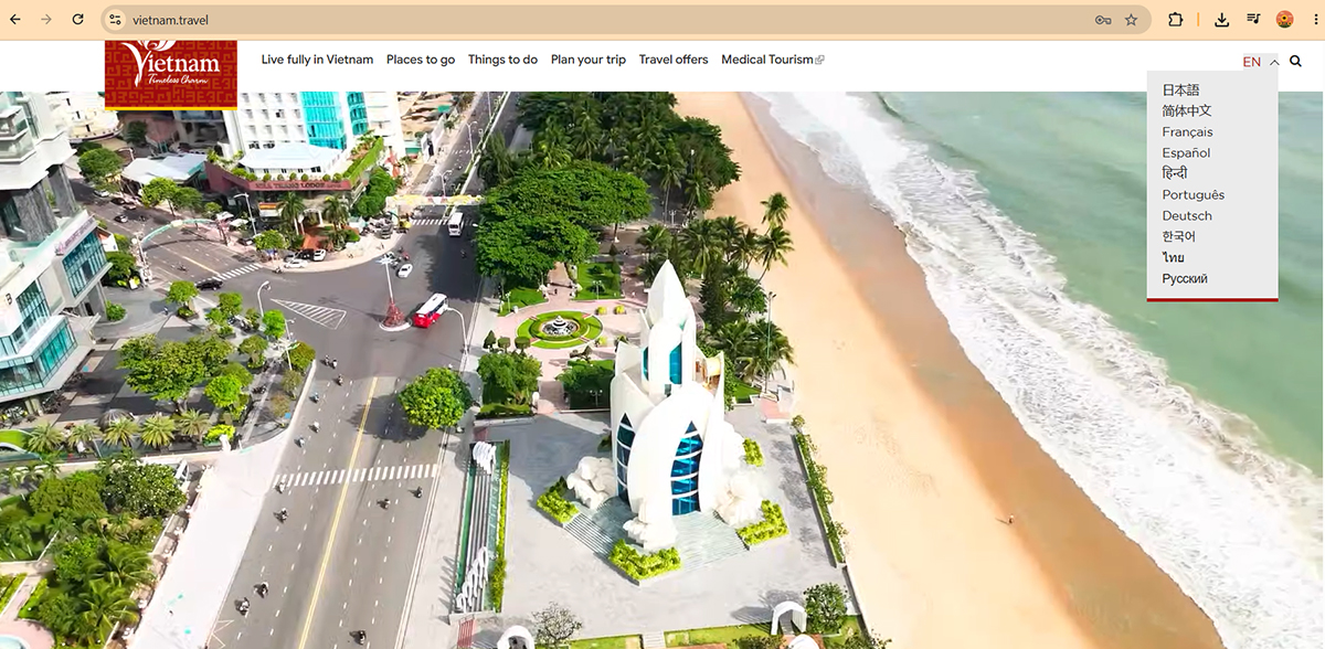 Website vietnam.travel mở rộng kết nối toàn cầu với 10 ngôn ngữ mới