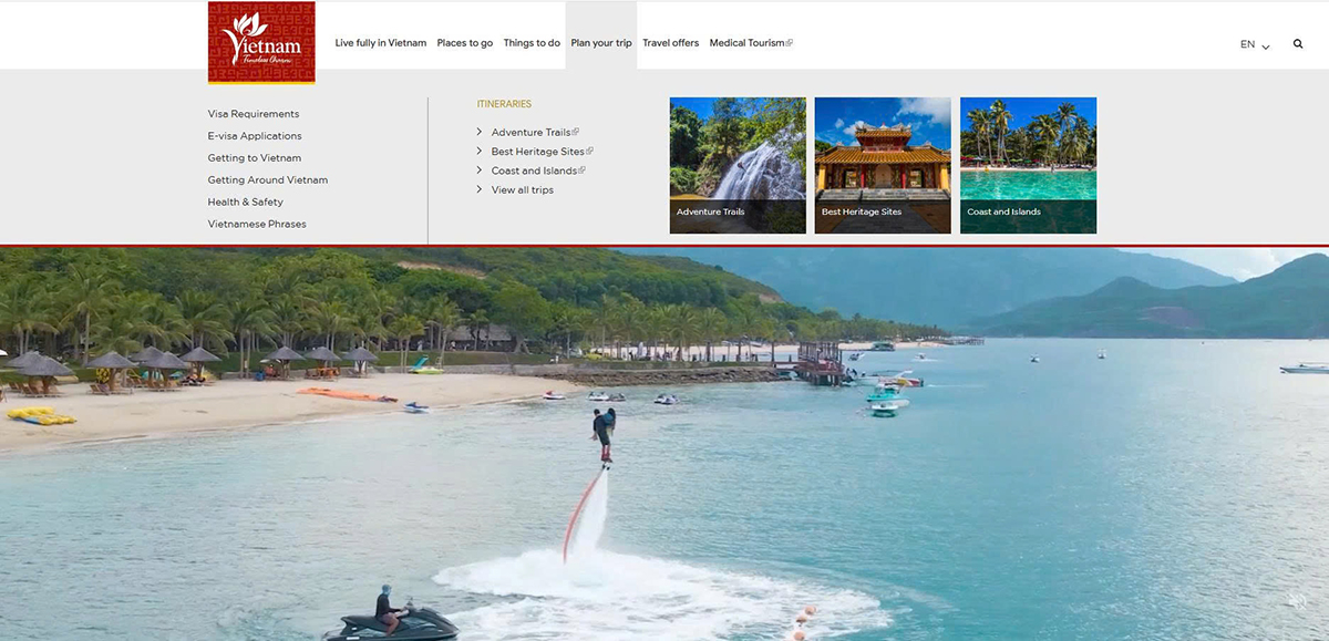 Website vietnam.travel của Cục Du lịch Quốc gia Việt Nam xếp thứ 2 trong Đông Nam Á